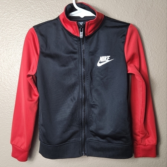 Nike Boys Lightweight Colorblocked Red Black Zip Up Jacket-Size 3T - Picture 3 of 6
